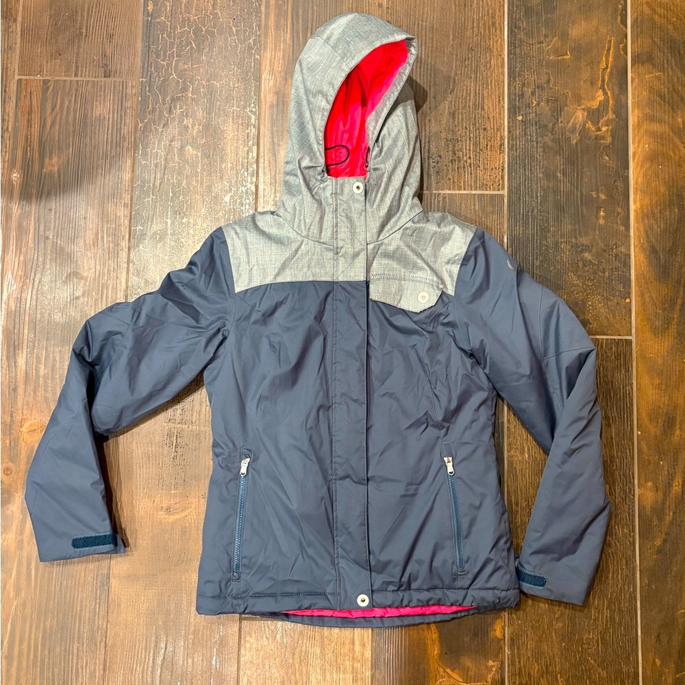 Spyder Women’s Ski / Snowboard Winter Jacket Coat Size 8 Gray With Pink Accents